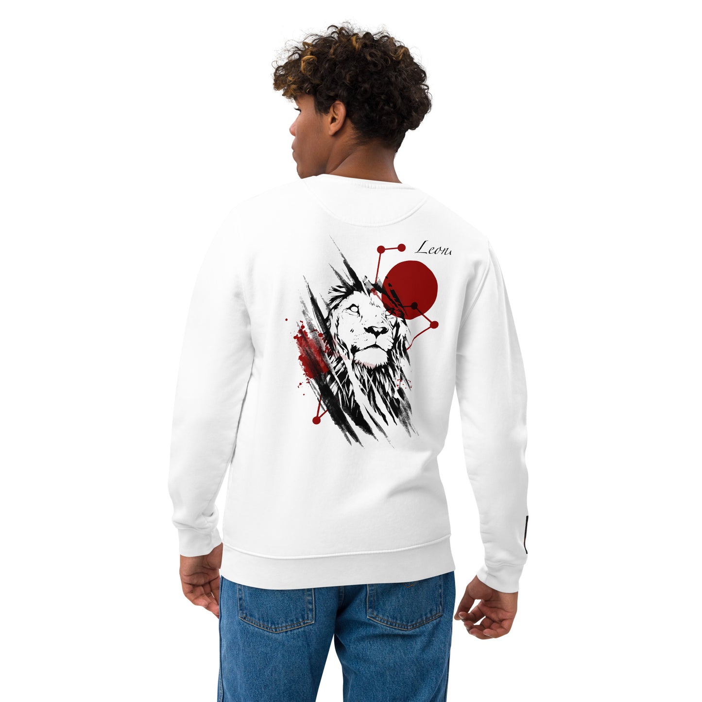 Lion zodiac sign men's organic sweatshirt